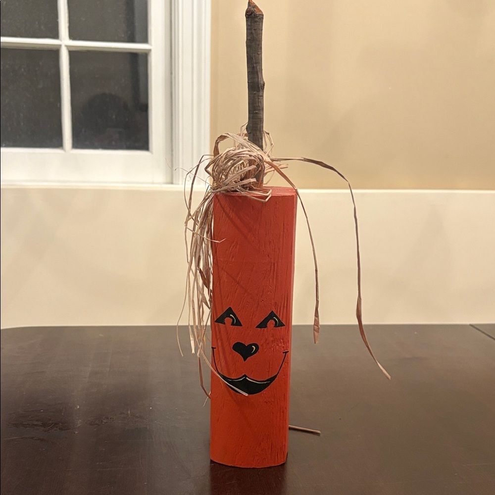 Rustic Chunky Halloween Wooden Pumpkin
